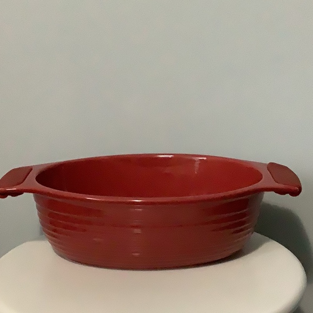 Red Oval Ceramic Bakeware Dish